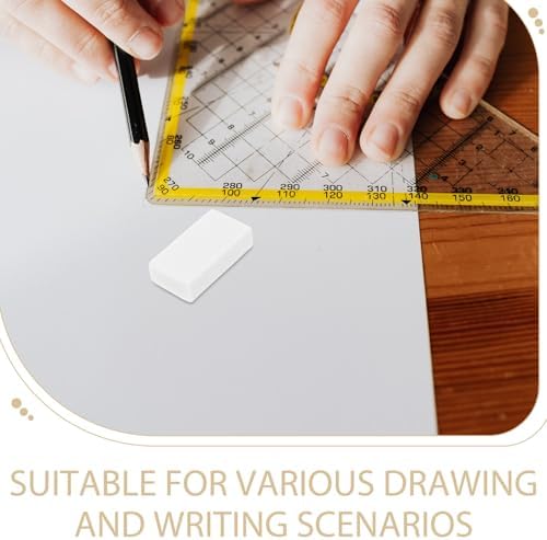 18pcs White Drawing Erasers for Sketching and Art Exams, Soft Residue-Free Pencil Erasers for Students and Artists, Bulk Set for School and Office Use