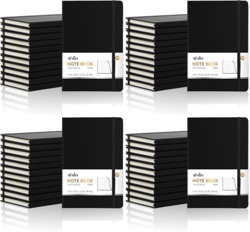 ViVin 48 Pack A5 Hardcover Lined Notebook,192 pg College Ruled 5.5x8.3