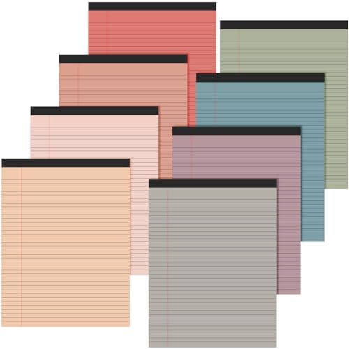 Fuutreo 8 Pcs Legal Pads 8.5 x 11 Colored Note Pads, Vintage Color