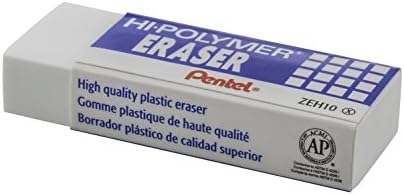 Pentel® Hi-Polymer Block Eraser, Large, White 6 pack (ZEH10BP3P2)