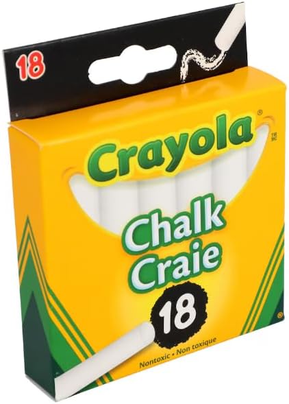 Crayola Non-Toxic White Chalk(18 ct box) and Colored Chalk(18 ct box) Bundle - Stock up for homes, classrooms, art classes, summer camps and beyond.