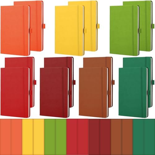 Laumoi 14 Pack Hardcover Lined Journal Notebooks Bulk,Vibrant Color,A5