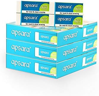 Set of 20 Big Apsara White Non Dust Eraser - For Neat And Clean Erasing - India