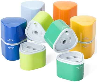 Mr. Pen- Pencil Sharpeners Manual, 6 Pack, 3 Holes, Colorful