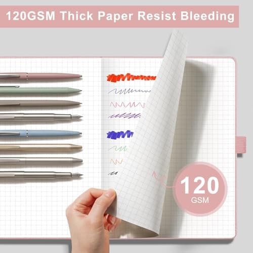 AHGXG Graph Grid Paper Notebook, 160 Pages, A5 Medium Size (5.7'' x 8.3'')
