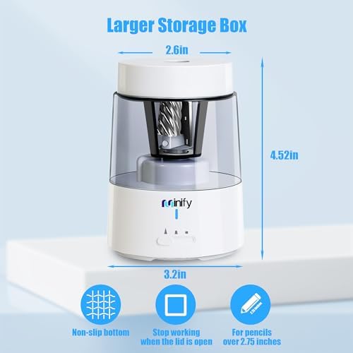 Electric Pencil Sharpener for Classroom, Auto-Stop, 3 Modes