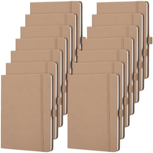 Laumoi 14 Pack Hardcover Lined Journal Notebooks Bulk,Milk Tea,A5