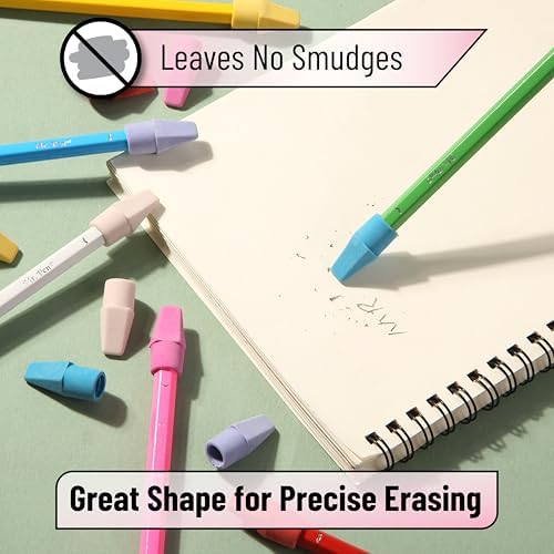 Mr. Pen- Pencil Erasers Toppers, 240 Pack, Colorful, Latex Free, No Smudge