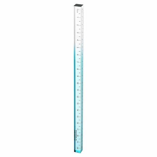 HARFINGTON Acrylic Clear Straight Rulers 20cm Metric Transparent Gradient Three-Dimensional Plastic Ruler Square Cube Measuring Tool for Classroom Office, Sky Blue