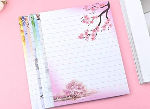 40 Lined Writing Stationery Paper Vintage Retro Design Letter Set, 8 Different Style