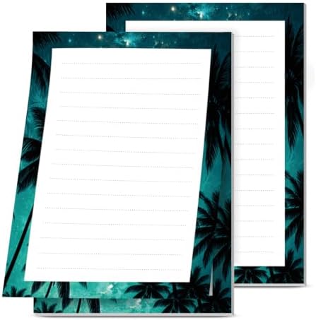 2 Pack Lined Sticky Notes 4x6 in, Cute Self-Stick Notepads with Lines, Large Memo Pads Strong Adhesive for Office, Home Cute Night Sky Tree