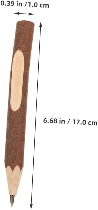 Wooden Ballpoint Pens 17cm Tree Bark Texture Portable Writing Pens 10pcs Biodegradable for Office and Home Use