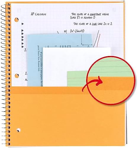 Five Star Spiral Notebook + Study App, 2 Pack, 1 Subject, College Ruled Paper, 100 Sheets, 8-1/2" x 11", Pacific Blue, Fire Red (38452)