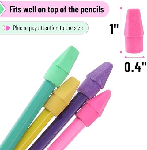 Mr. Pen- Pencil Erasers Toppers, 2000 Pack, Vibrant Colors