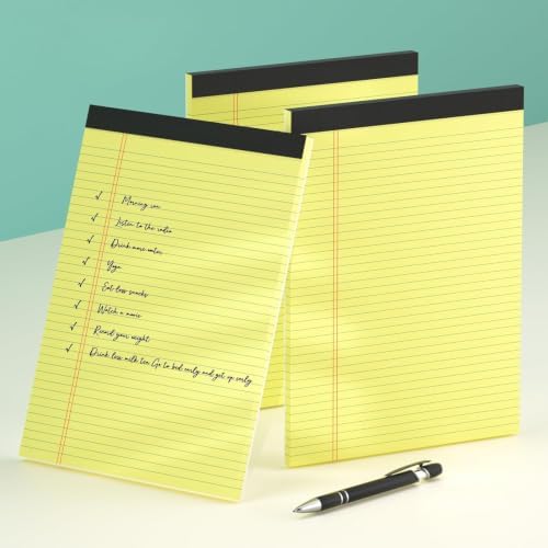 12 Pack Yellow Legal Pads 8.5 x 11 College Ruled Yellow Note Pads 8.5 x 11