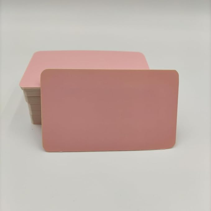 Blank Index Cards - 3.5x2" (9cmx5.2cm) - 200 PCS (2 Boxes, 100 Each) - Vibrant Colors for Study, Flash Cards, Business, Craft & Playing Cards (Pink)