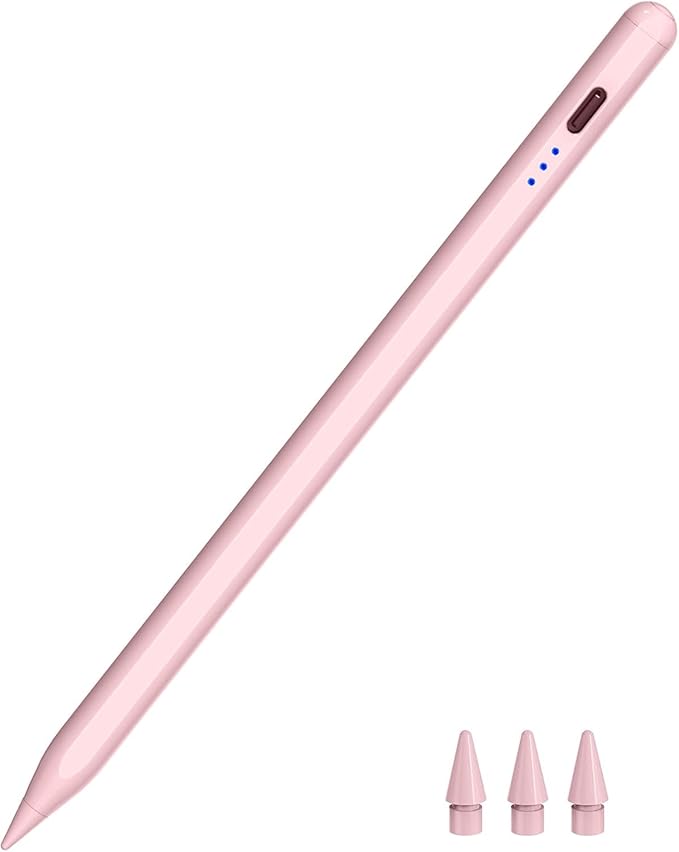 HATOKU Stylus Pen for iPad 2018-2026, 15 Min Fast Charge iPad Pencil 1st Gen with Tilt Sensitivity, Palm Rejection, Magnetic Pen for Apple iPad 6-11, Air 3-5/M2/M3, Mini 5-7, Pro 11/12.9"/M4/M5 (Pink)