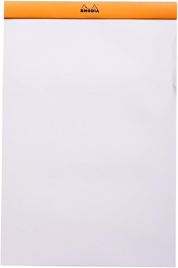 Rhodia Classic Staple Bound Blank Paper Pad 8.25 X 12.5 (N 19), Orange, 19000C