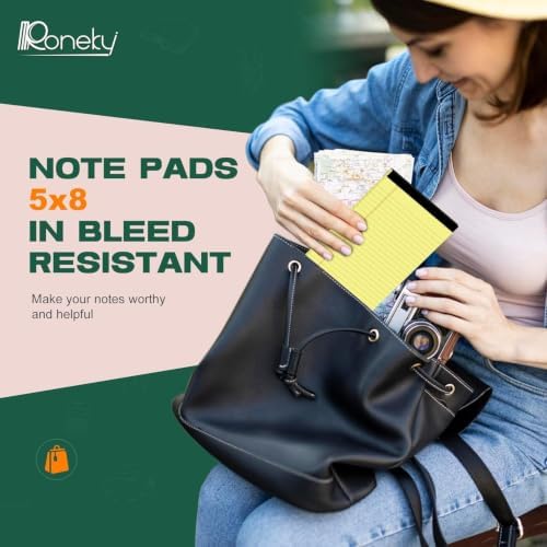 Yellow Legal Pads 5x8 Notepads, 12 Pack Small Note Pads 5x8 College Ruled