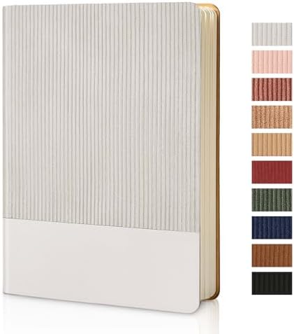 Lined Journal Notebook for Work College Ruled Note Book 5.79"x8.27" A5 PU Leather Daily Journaling 216 Pages for Women Men Writing Home School Supplies Business (Grey)