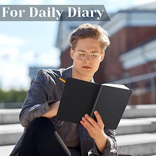 Laumoi 14 Pack Lined Journal Notebooks 5.5 x 8.2 Inch A5 Hardcover Notebook College Ruled Notepad with Pen Holder PU Leather Ruled Lined Journals for School Business Work Writing(Black)