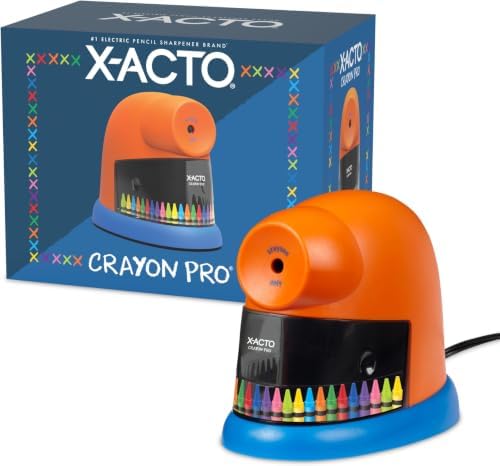 X-ACTO Pro Electric Crayon Sharpener, SafeStart Auto-Motor, Ideal for Home and School Use (Pack of 6)