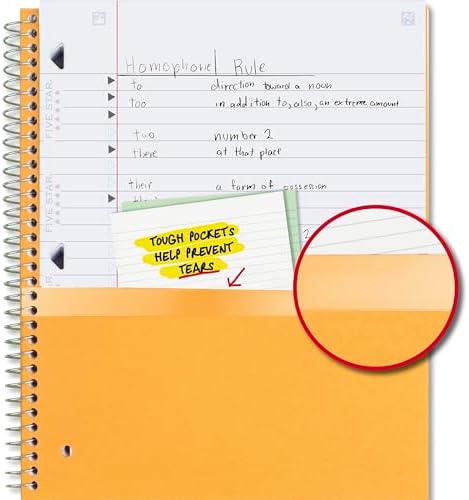 Five Star Spiral Notebook + Study App, 3 Subject, Wide Ruled Paper, 8" x 10-1/2", 150 Sheets, Fights Ink Bleed, Water Resistant Cover, Amethyst Purple (38737)