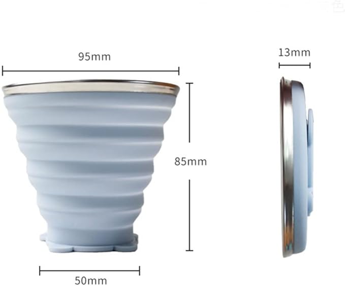 Tutuba Silicone Collapsible Cups, Small Portable Drinking Cup with Lids Leakproof Folding Coffee Mugs for Kids & Adults Camping Travel