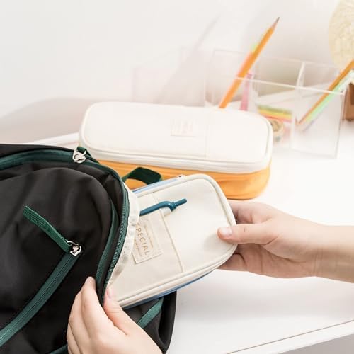 Arnuixty Large Storage Pencil Case Pen Bag with Zipper Big Capacity Pouch Organizer for Office Travel Holder Box