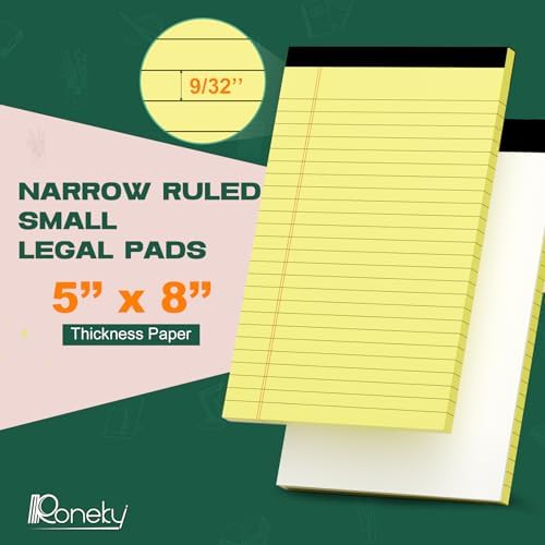 Yellow Legal Pads 5x8 Notepads, 12 Pack Small Note Pads 5x8 College Ruled