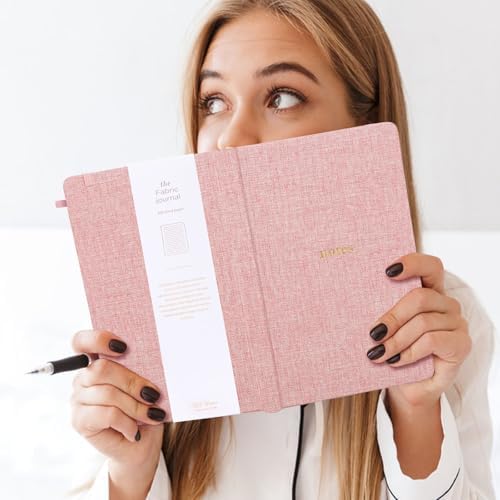 A5 Lined Journal Notebook, Fabric Hardcover, 3 Pack