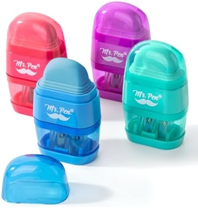 Mr. Pen- Pencil Sharpener & Eraser, 4 Pack