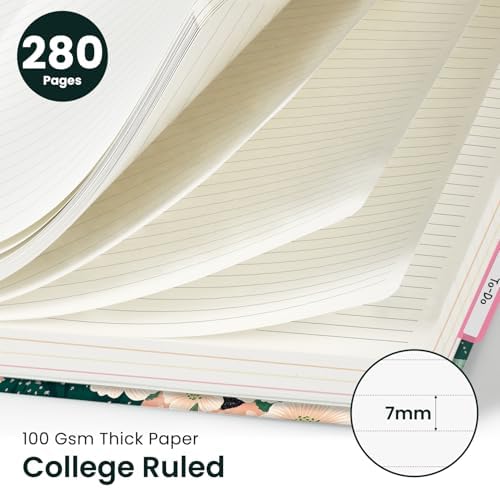 Taja Large Spiral Notebooks for Work 5 Subject with Removable Dividers
