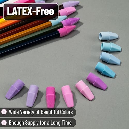 Mr. Pen- Bulk Pencil Erasers Toppers, 1000 Pack, Colorful, Latex Free