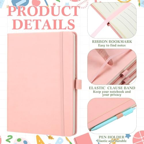Laumoi 14 Pack Hardcover Lined Journal Notebooks Bulk,Pink,A5
