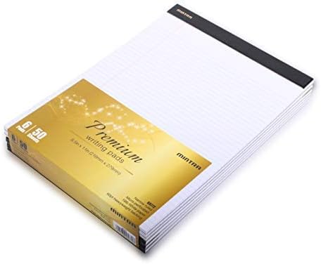Mintra Office White Legal Pads – Ruled Notepads and Micro-Perforated Sheets, Ideal for Writing, Note-Taking & Creativity, Office, or Professional Use, Premium Pad 6 pack, 8.5"x11" (Narrow Ruled)