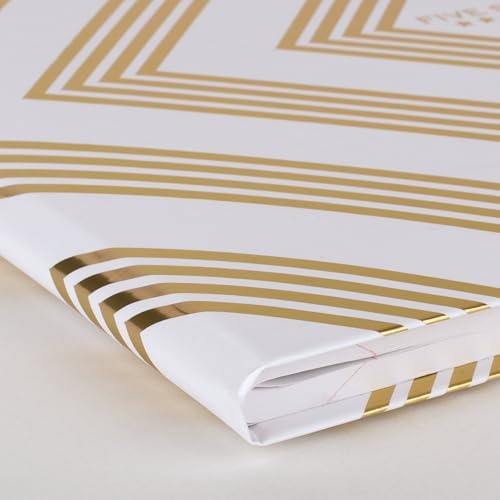 Five Star Composition Book, College Ruled Paper, 7-1/2" x 9-3/4", 150 Sheets, Hardcover, Metallic Gold Geo (850165F-ECM)