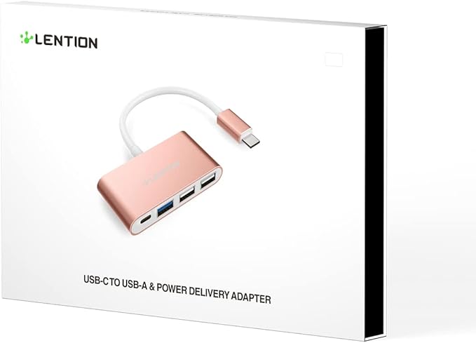LENTION 4-in-1 USB-C Hub with Type C, USB 3.0, USB 2.0 for 2025-2016 MacBook Pro (M1-M5), iPhone 17-15 New Mac Air/Surface, ChromeBook, More, Multiport Charging & Connecting Adapter (C13, Space Gray)