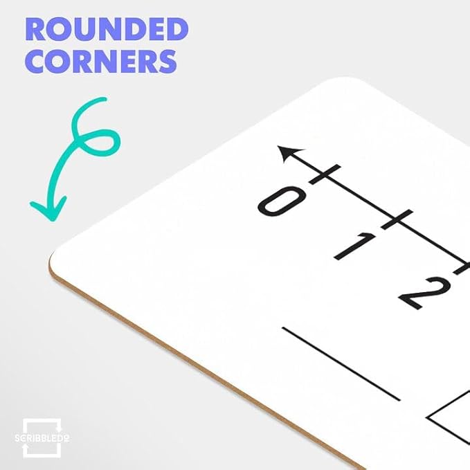 SCRIBBLEDO Dry Erase Number Line Board 4”x12” Inch Lapboard Double Sided White Board Featuring 0-10 Number Line On One Side 0-20 On The Other for Students Desk Whiteboard Math Manipulatives
