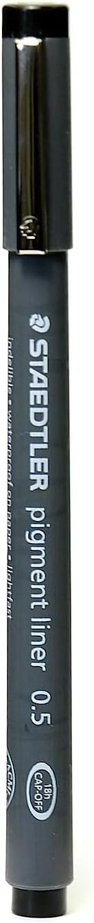 Staedtler Pigment Liner 0.5 mm Black [Pack of 5 ]