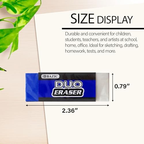 BAZIC Two-Tone Vinyl Eraser (4/Pack)