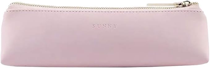 Doraking Pencil Bag Pen Case Cosmetic Makeup Bag Pen Pencil Stationery Pouch Bag Case/PU Leather Small Pencil Pouch Students Stationery Pouch Zipper Bag for Pens, Pencils, Markers (Pink)