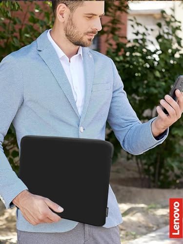 Lenovo Basic Laptop Sleeve 14 Inch Notebook/Tablet Compatible with MacBook Air/Pro Neoprene Material - Soft Fleece Lining - Zippered Top Opening - Black