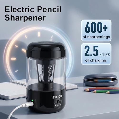 Babilous Rechargeable Electric Pencil Sharpener with Auto Feed & Auto Eject