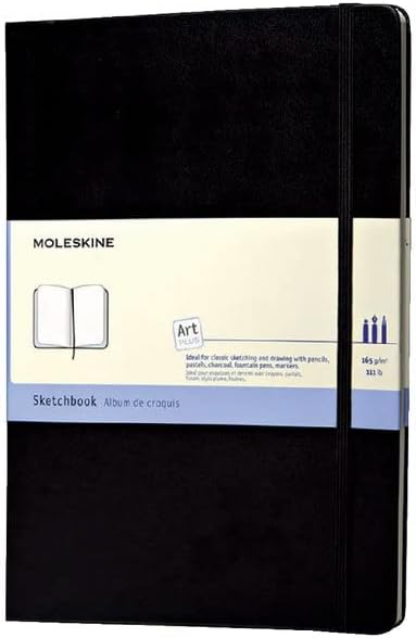 Moleskine Art Sketchbook, Hard Cover, A4 (8.25" x 11.75") Plain/Blank, Black, 96 Pages