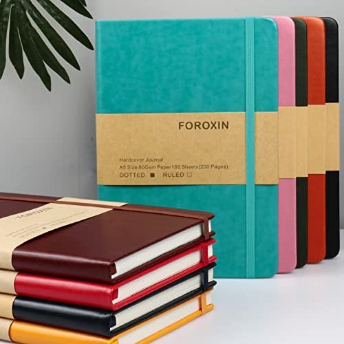 Journal notebook (A5-Dotted, Turquoise Color),192 Pages, Medium 5.7X8.3 inches - 80 gsm Thick Paper, Hardcover