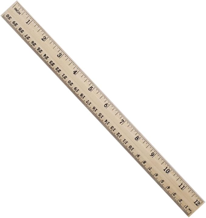 2 Pack Wooden Ruler 12 Inch Rulers Bulk Wood Measuring Ruler Office Ruler 2 Scale