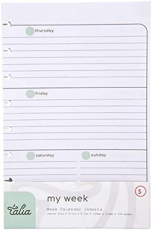 Talia Discbound Notebook Refills (Horizontal Undated Layout, Junior (5.5in x 8.5in))