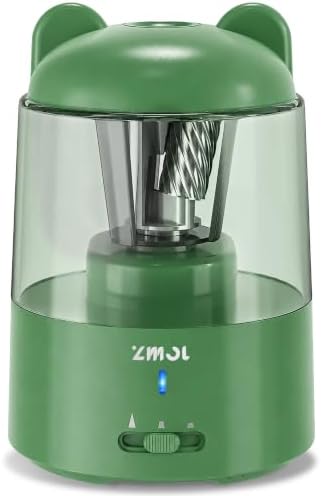 ZMOL Rechargeable Electric Pencil Sharpener for Colored Pencils Green