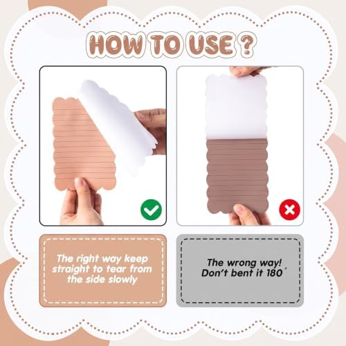 Eaasty 8 Pack Scalloped Sticky Notes Lined 4" X 6" Brown Memo Pads